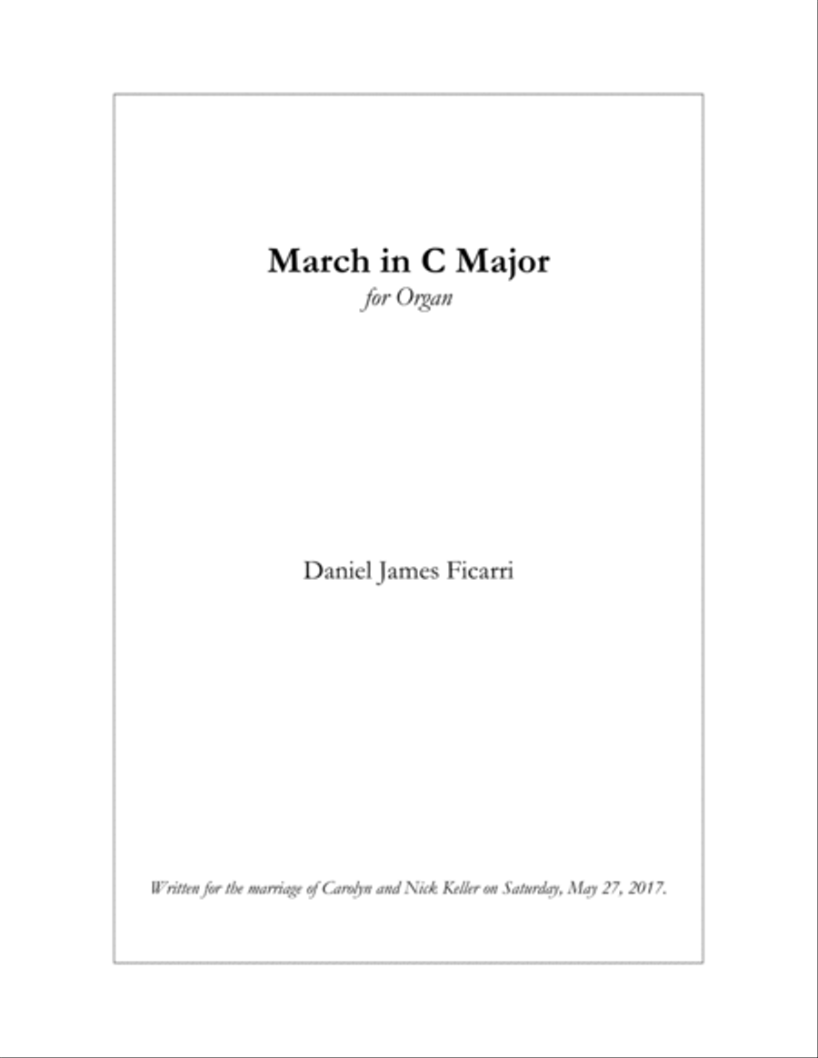 March in C Major Organ Solo scores gallery preview page 1