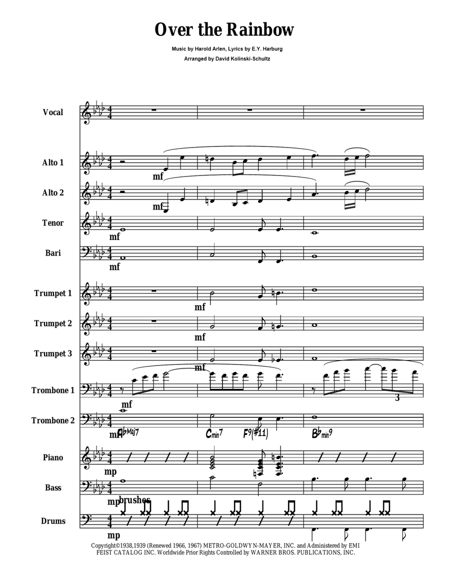 Over The Rainbow (from The Wizard Of Oz) Jazz Ensemble scores gallery preview page 2