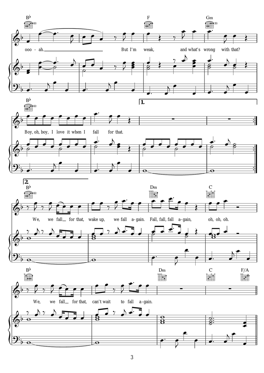 Weak Weak Piano, Vocal scores gallery preview page 3