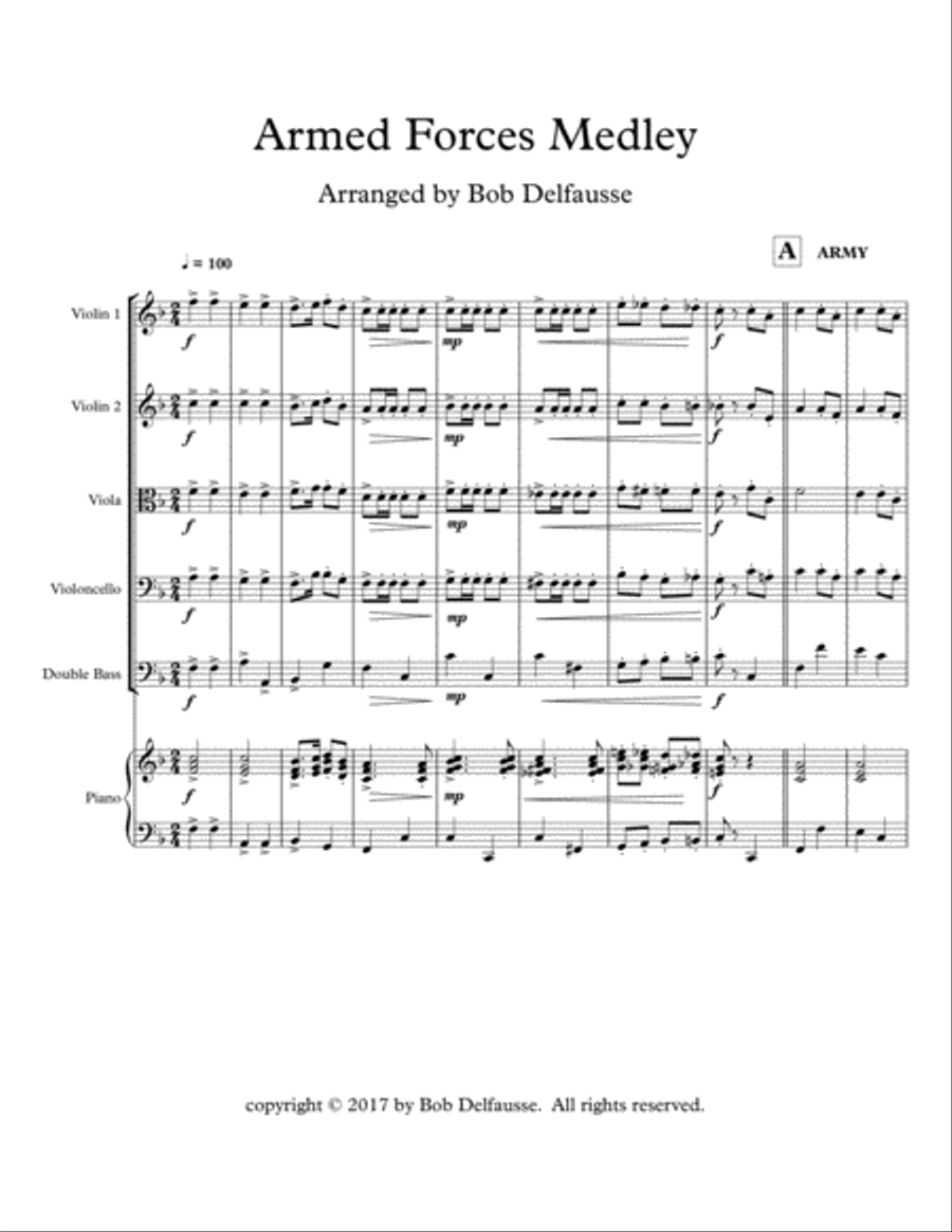 Armed Forces Medley for string orchestra Chamber Orchestra scores gallery preview page 2