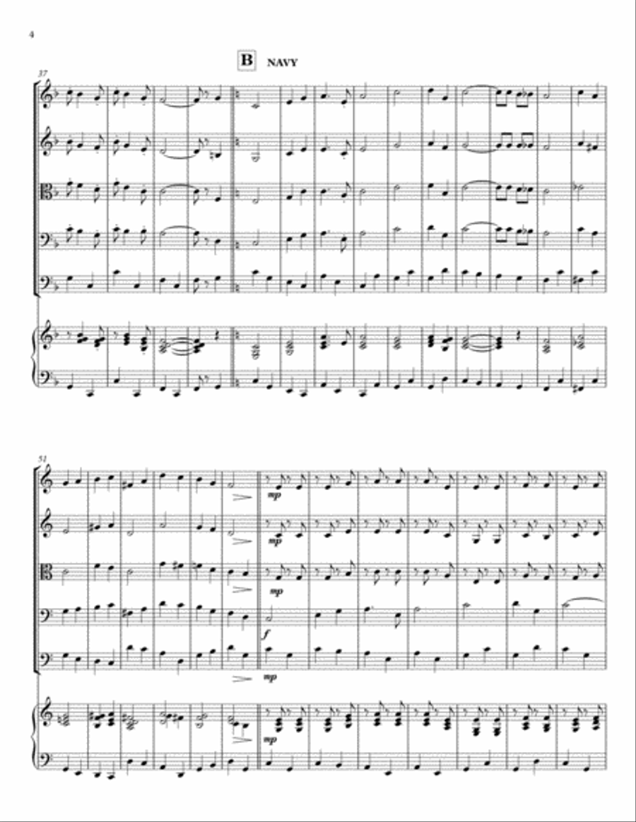 Armed Forces Medley for string orchestra Chamber Orchestra scores gallery preview page 4