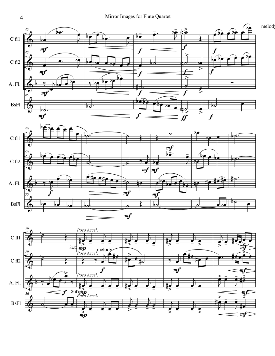 MIRROR IMAGES for Flute Quartet Flute Quartet scores gallery preview page 4