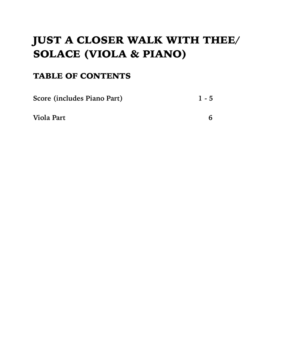 Just a Closer Walk with Thee / Solace (Viola and Piano) Piano scores gallery preview page 4