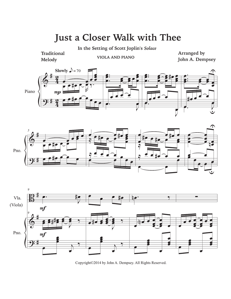Just a Closer Walk with Thee / Solace (Viola and Piano) Piano scores gallery preview page 5