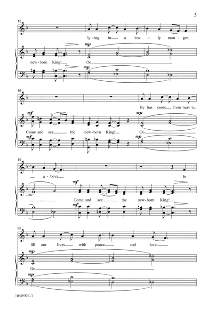 Come and See the Newborn King 4-Part scores gallery preview page 3