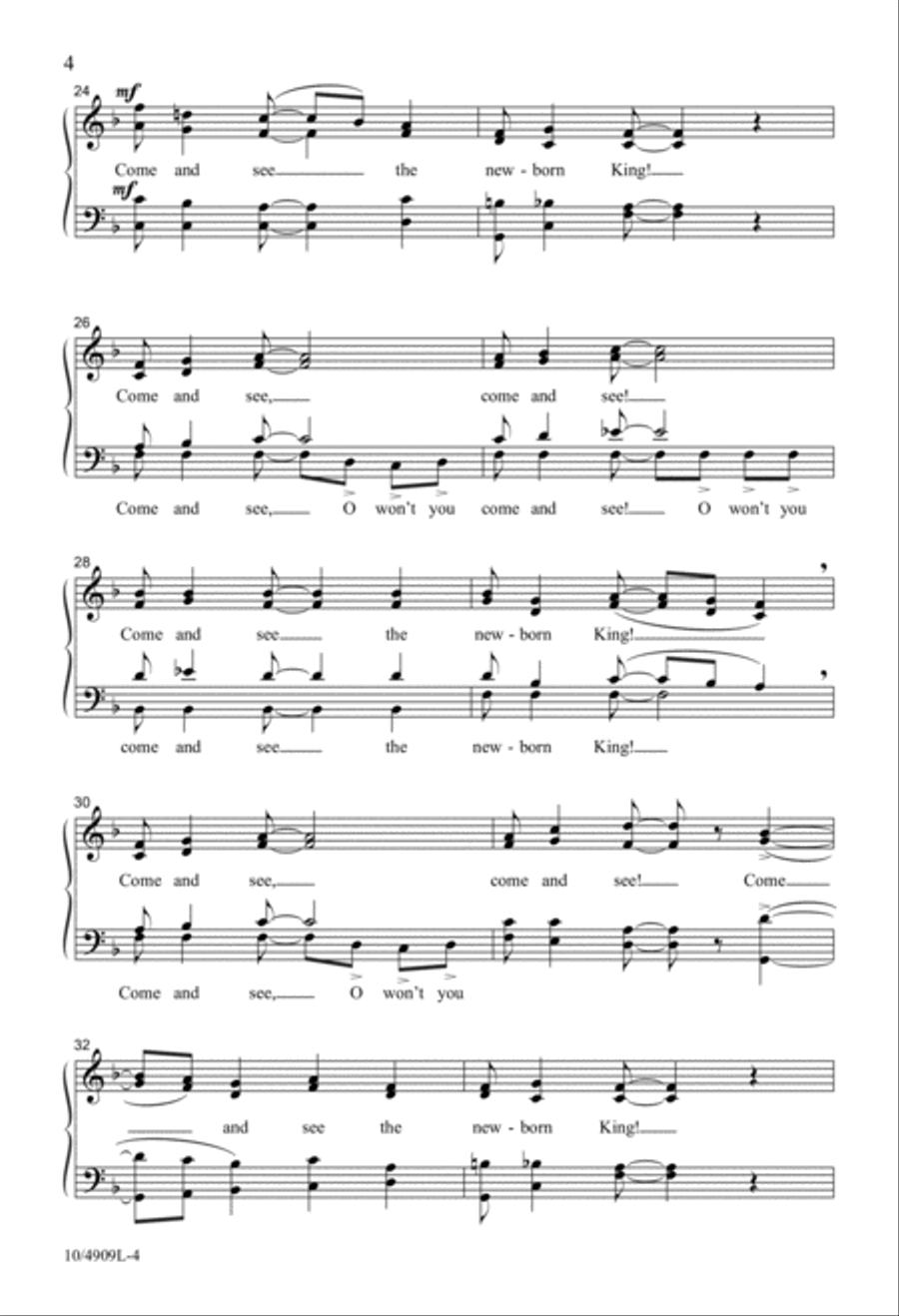 Come and See the Newborn King 4-Part scores gallery preview page 4