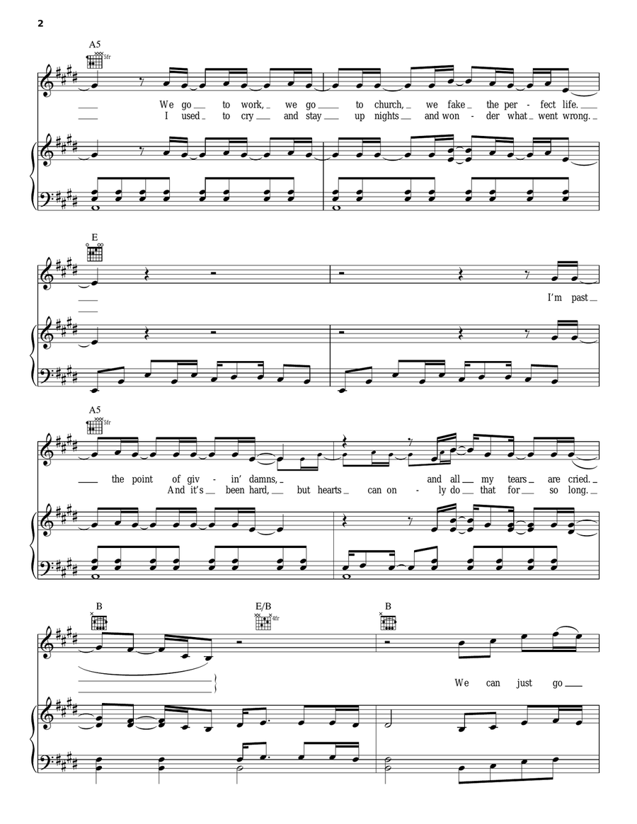 Either Way Piano, Vocal, Guitar scores gallery preview page 2