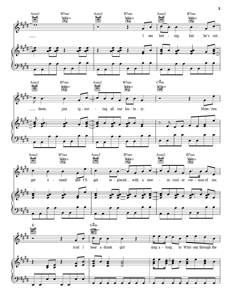 Michael In The Bathroom (from Be More Chill) Piano, Vocal, Guitar scores gallery preview page 5