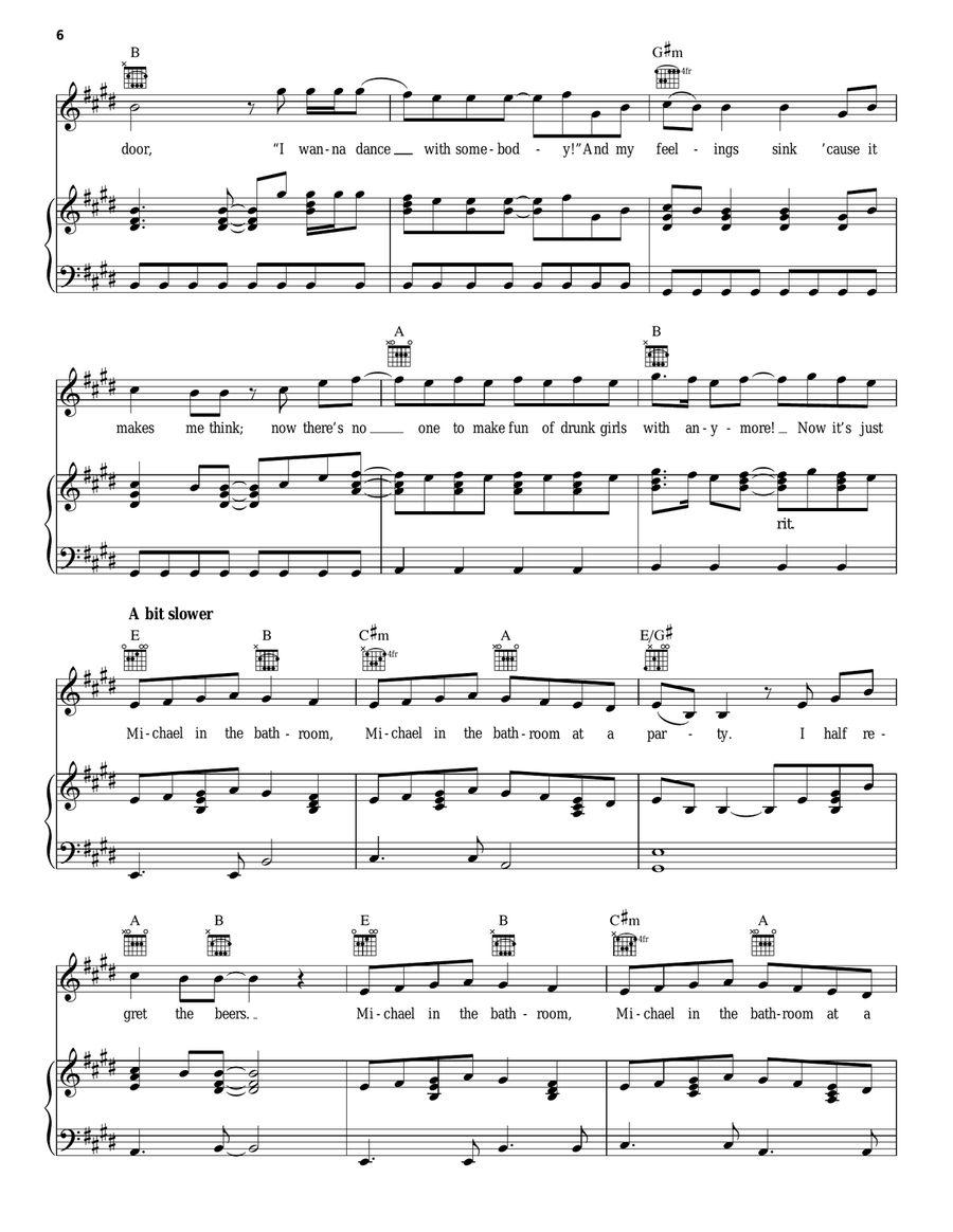 Michael In The Bathroom (from Be More Chill) Piano, Vocal, Guitar scores gallery preview page 6