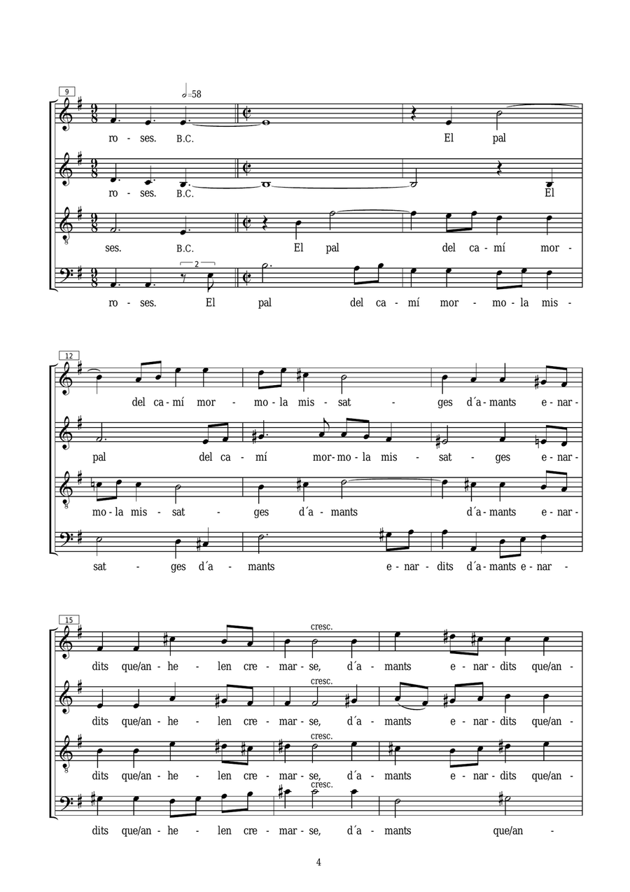 Cançó a cau d'orella Cançó a cau d'orella 4-Part scores gallery preview page 4