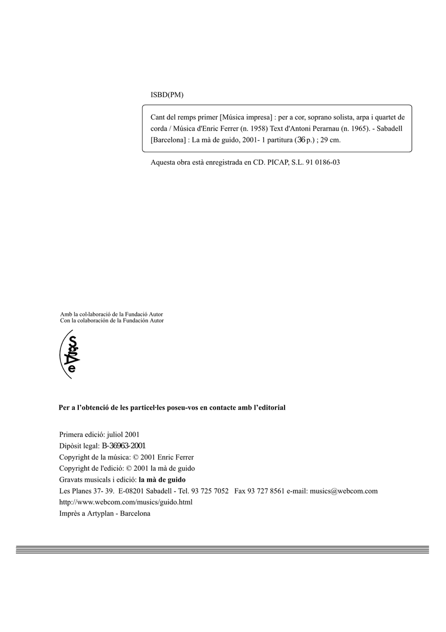 Cant del temps primer Cant del temps primer 4-Part scores gallery preview page 4