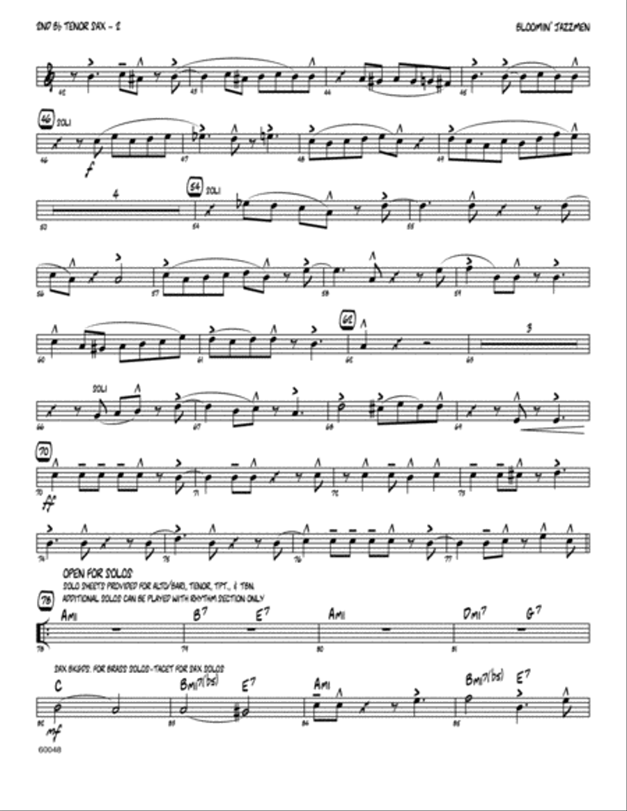 Bloomin' Jazzmen - 2nd Bb Tenor Saxophone Tenor Saxophone scores gallery preview page 2