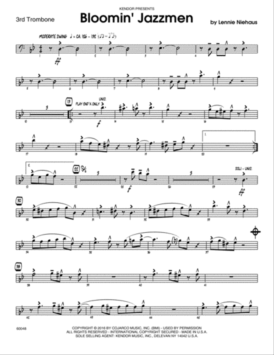 Bloomin' Jazzmen - 3rd Trombone Trombone scores gallery preview page 1