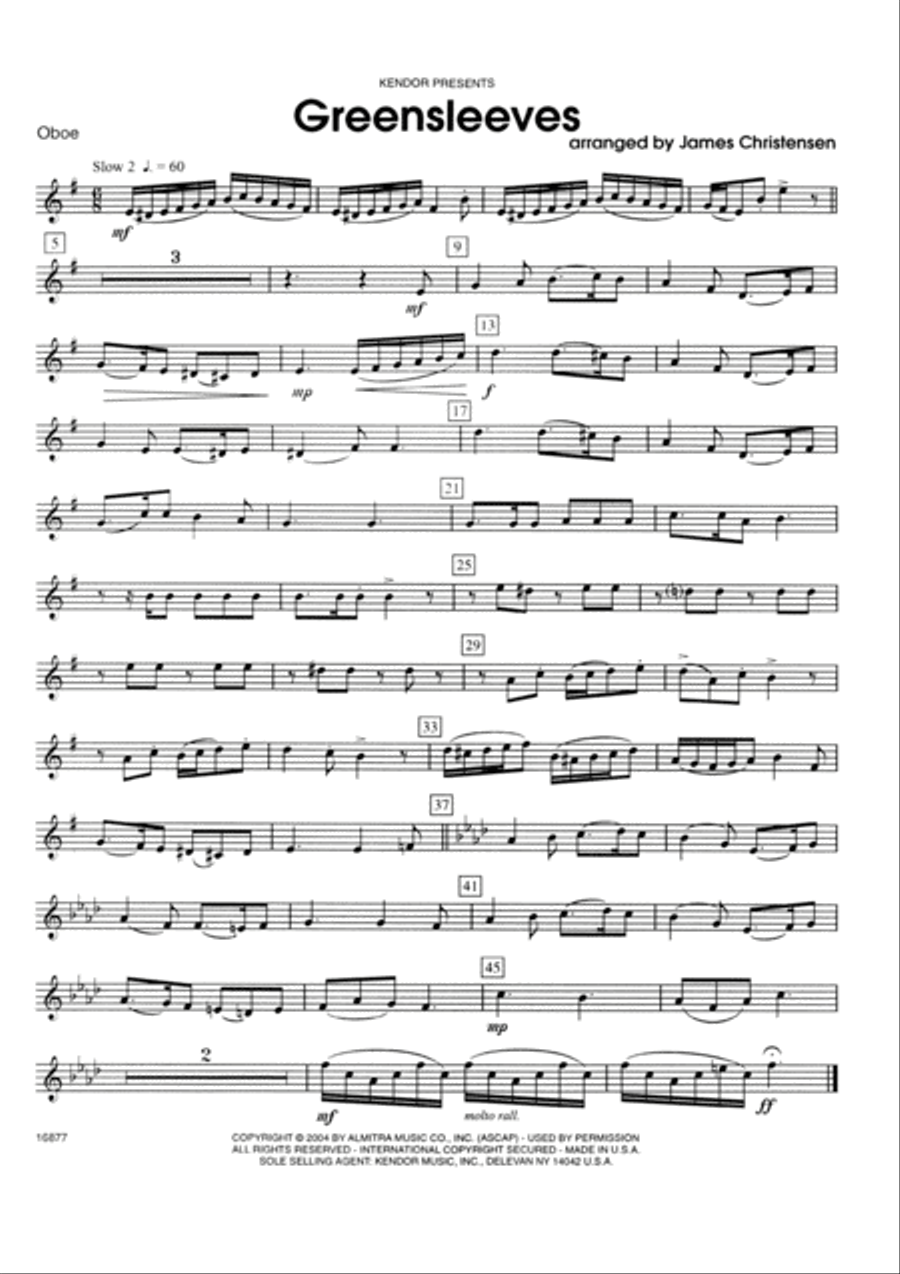 Greensleeves - Oboe Oboe scores gallery preview page 1