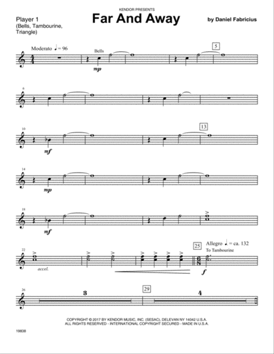 Far and Away - Percussion 1 Percussion scores gallery preview page 1