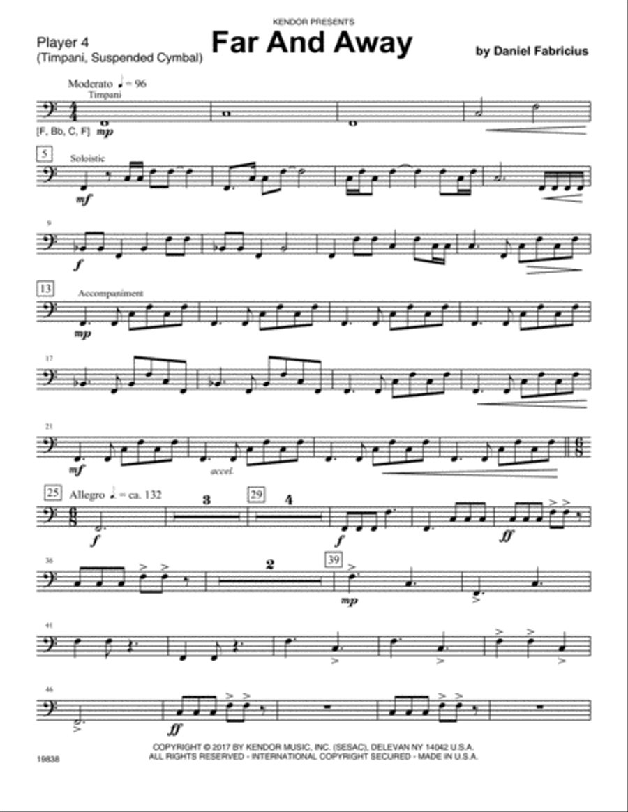 Far and Away - Percussion 4 Percussion scores gallery preview page 1