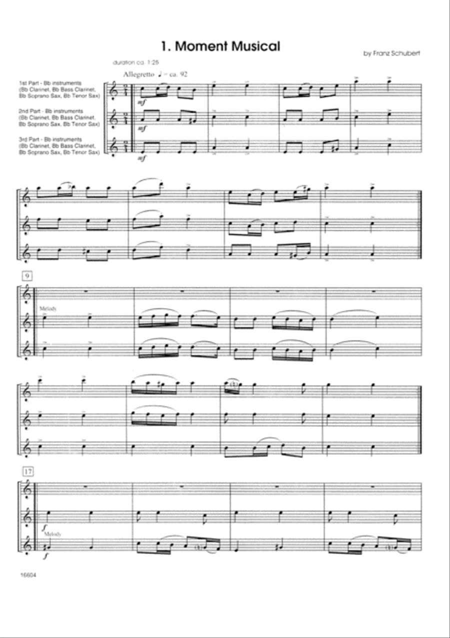 FlexTrios For Woodwinds (playable by any three woodwind instruments) - Bb Instruments B-Flat Instrument scores gallery preview page 2