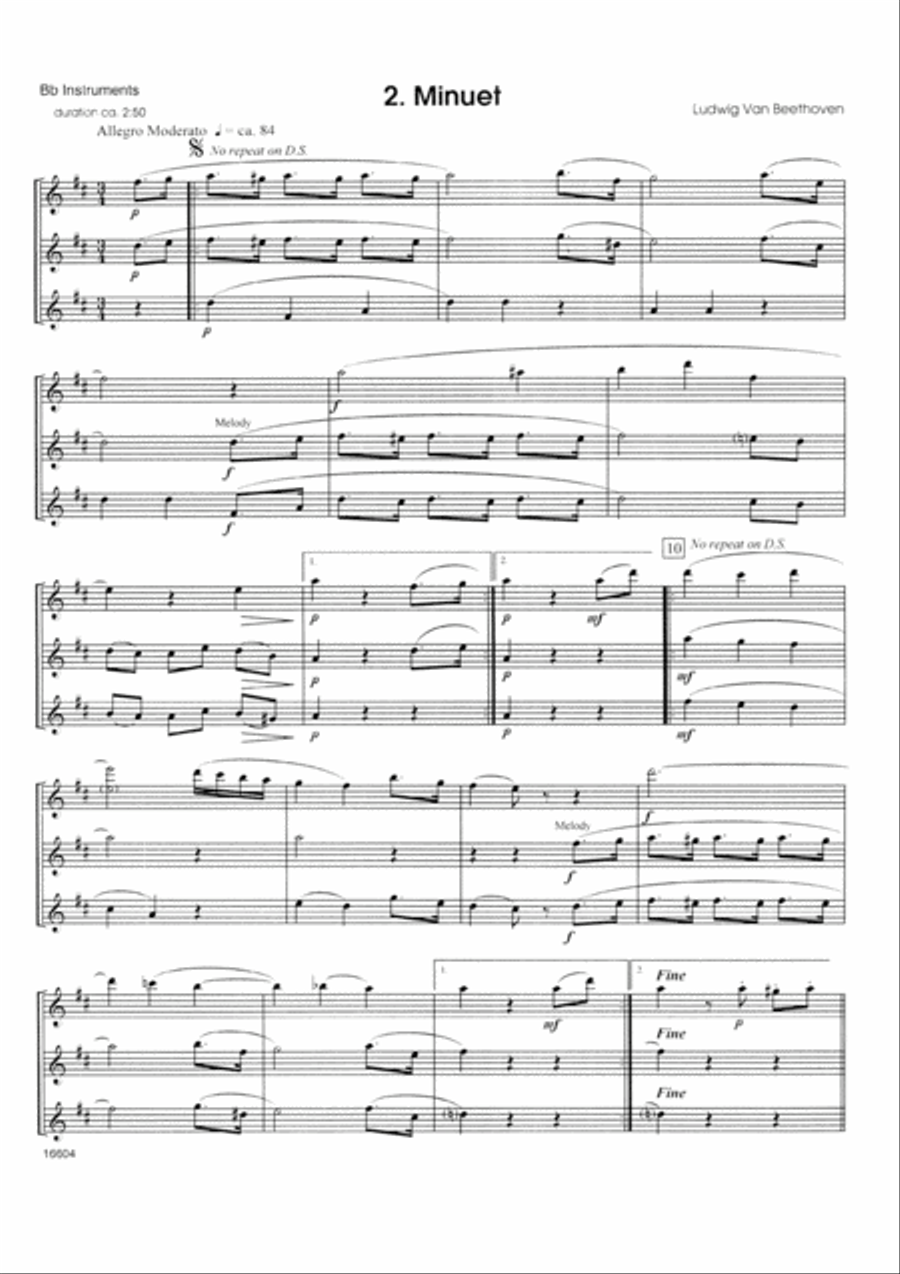 FlexTrios For Woodwinds (playable by any three woodwind instruments) - Bb Instruments B-Flat Instrument scores gallery preview page 4