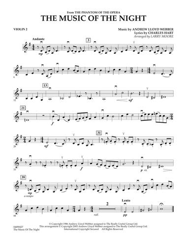 The Music of the Night (from The Phantom of the Opera) - Violin 2