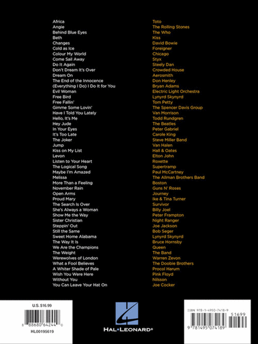 First 50 Classic Rock Songs You Should Play on Piano Easy Piano scores gallery preview page 8