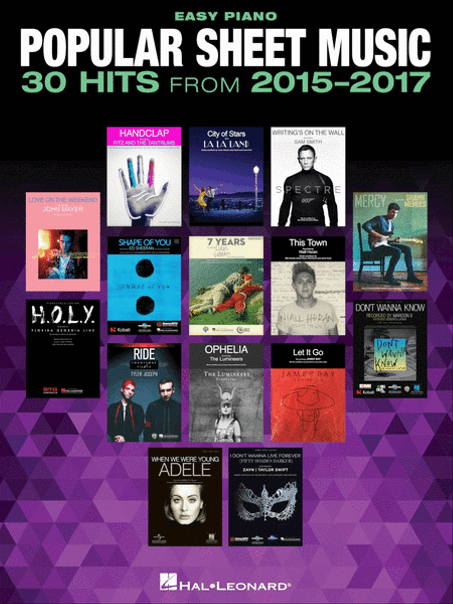 Popular Sheet Music – 30 Hits from 2015-2017 Easy Piano scores gallery preview page 1