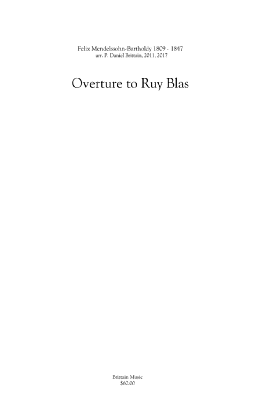 Overture to Ruy Blas Concert Band scores gallery preview page 1