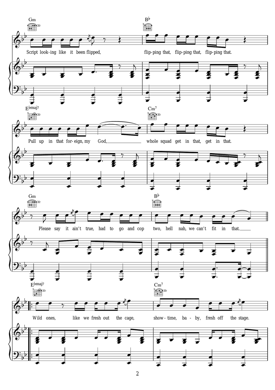 Know No Better (featuring Camila Cabello) Piano, Vocal scores gallery preview page 2