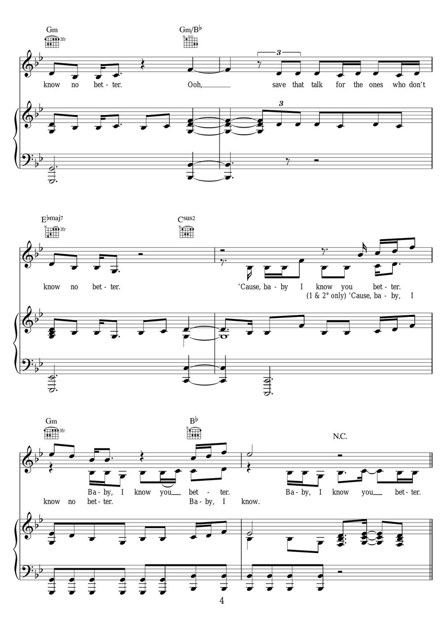 Know No Better (featuring Camila Cabello) Piano, Vocal scores gallery preview page 4