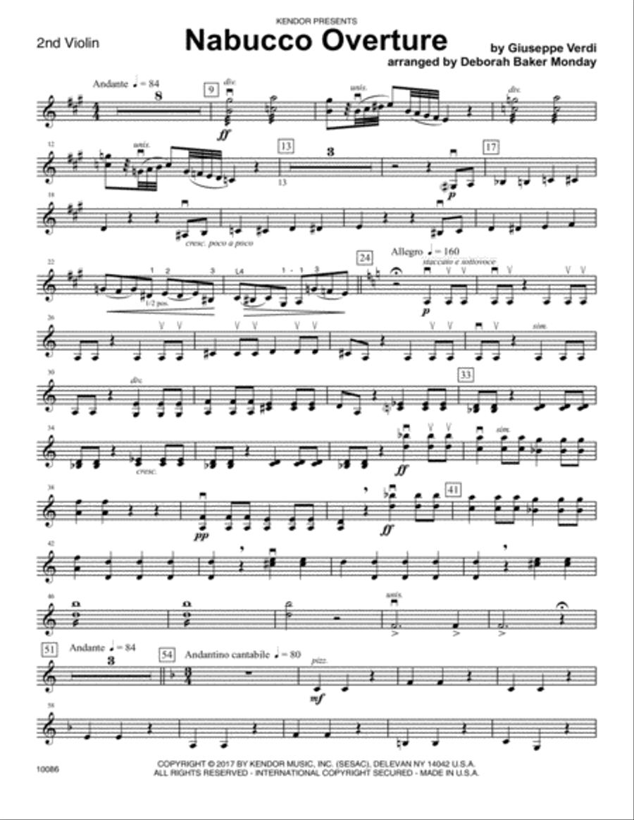 Nabucco Overture - 2nd Violin Violin scores gallery preview page 1