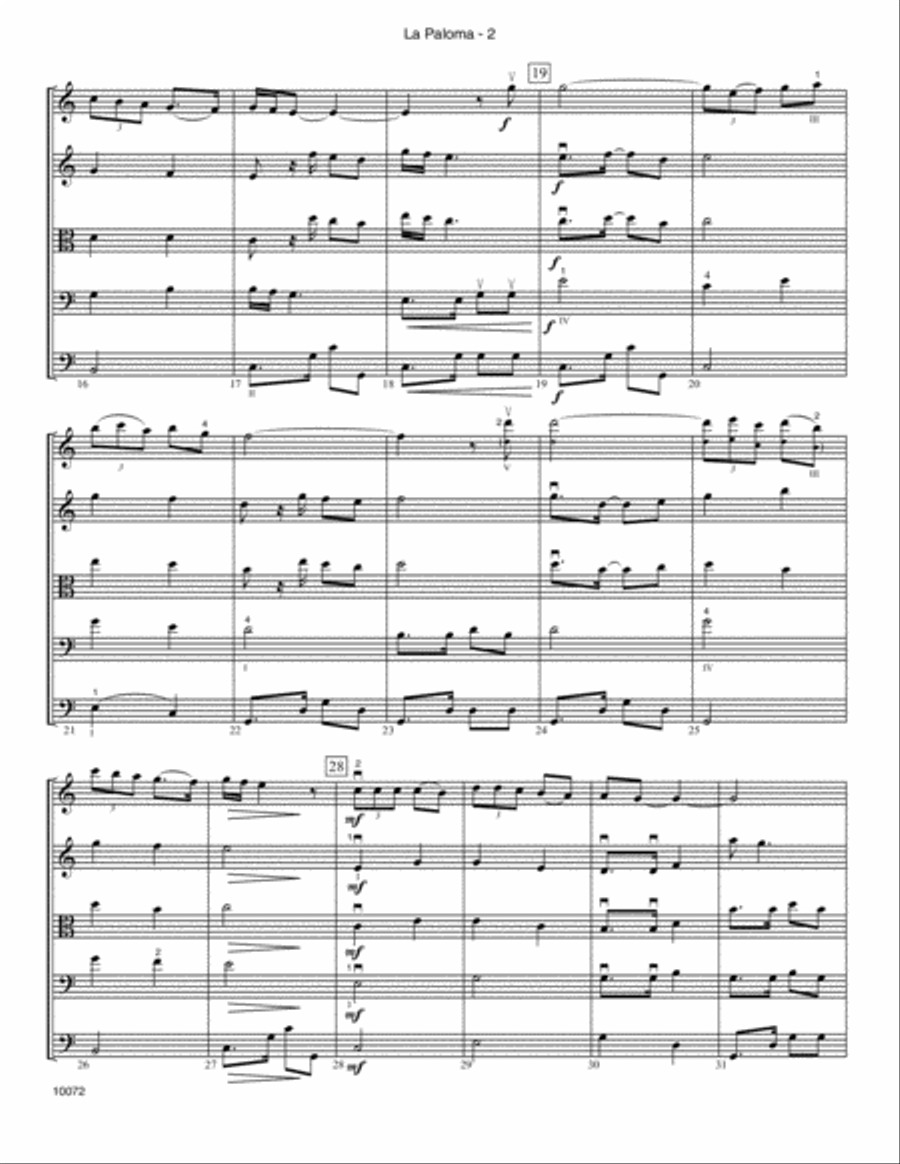 La Paloma (The Dove) - Full Score Score scores gallery preview page 2
