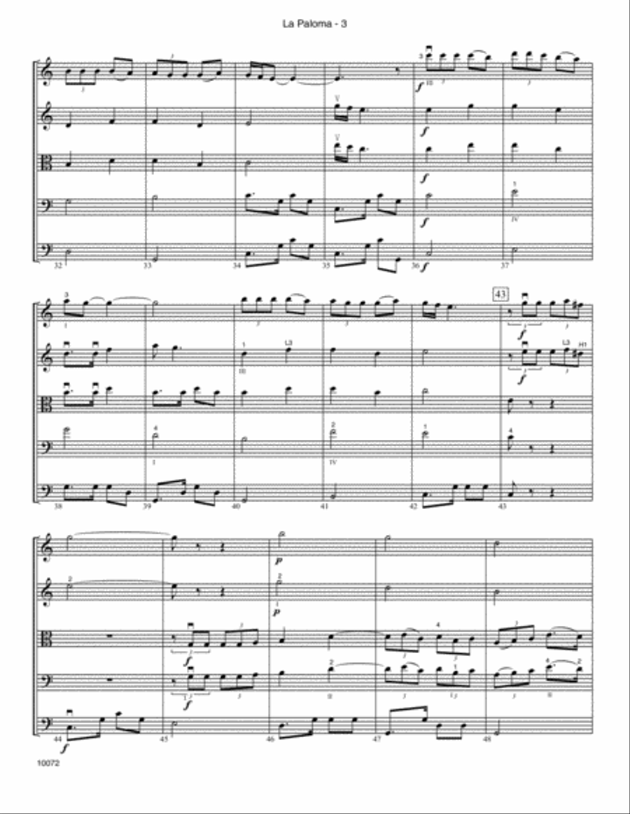 La Paloma (The Dove) - Full Score Score scores gallery preview page 3