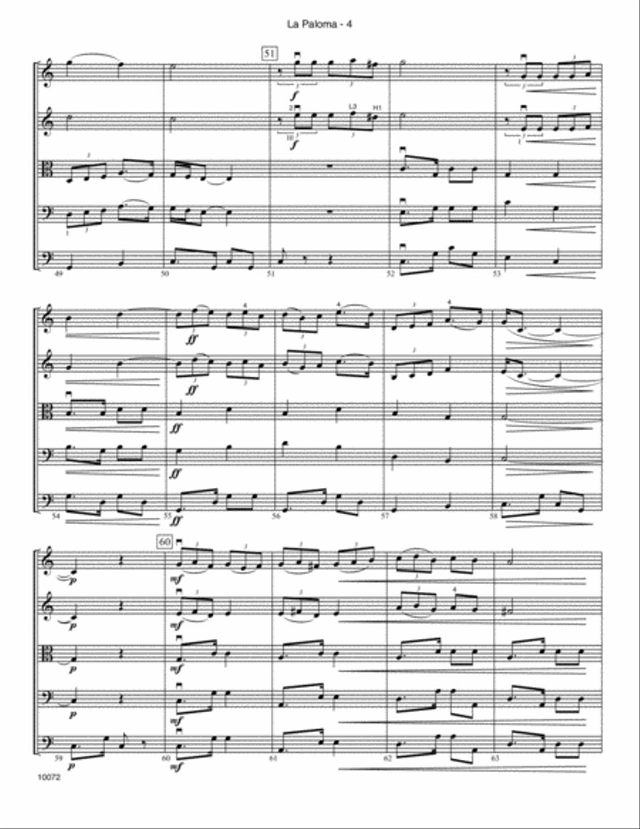 La Paloma (The Dove) - Full Score Score scores gallery preview page 4
