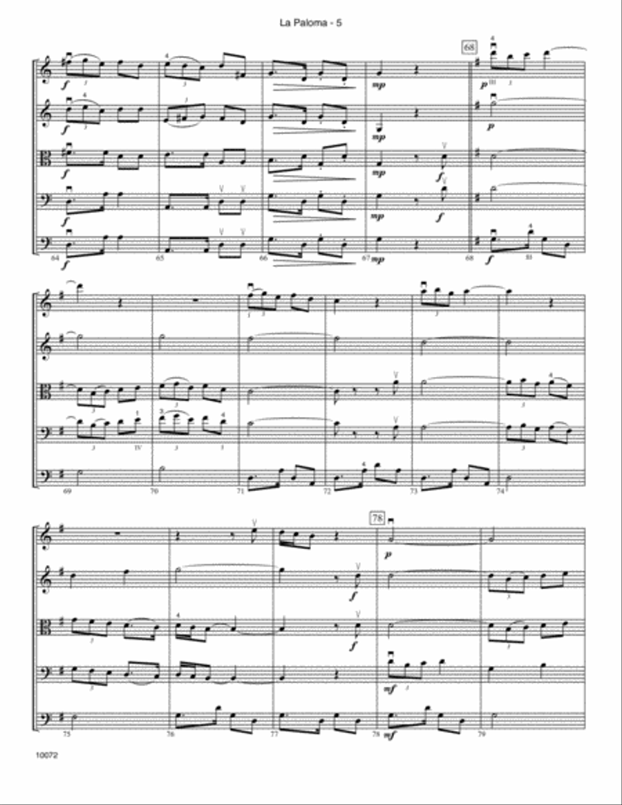 La Paloma (The Dove) - Full Score Score scores gallery preview page 5