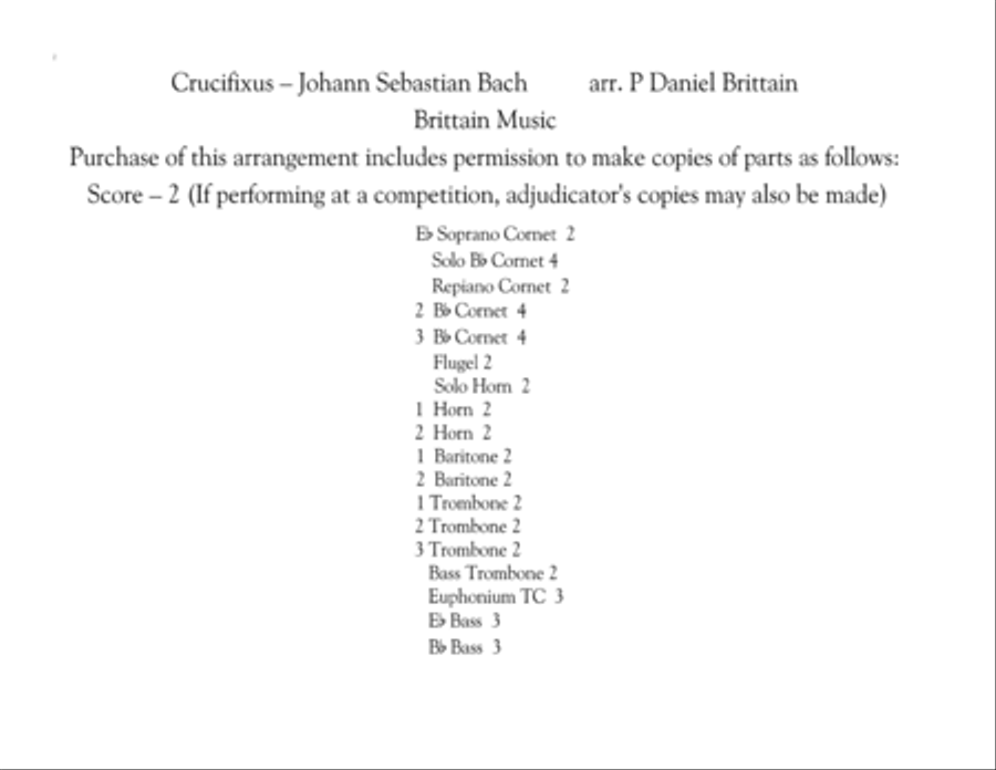 Crucifixus from B Minor Mass, Brass Band Edition Brass Band scores gallery preview page 2
