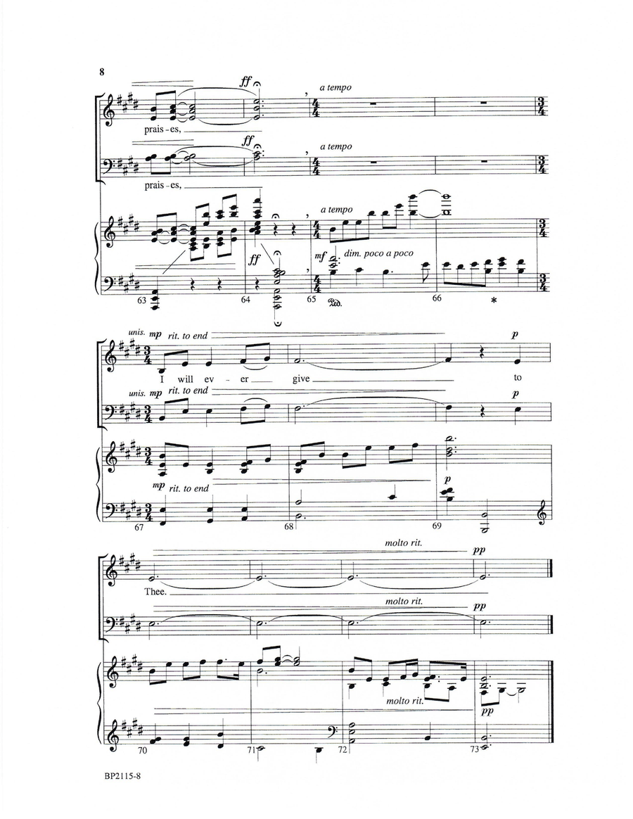 Prayer to Jehovah Prayer to Jehovah 4-Part scores gallery preview page 7