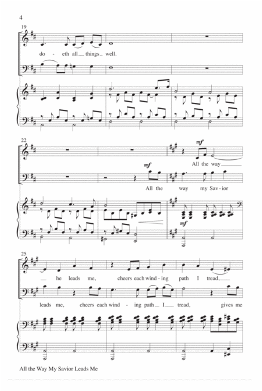 All the Way My Savior Leads 4-Part scores gallery preview page 4