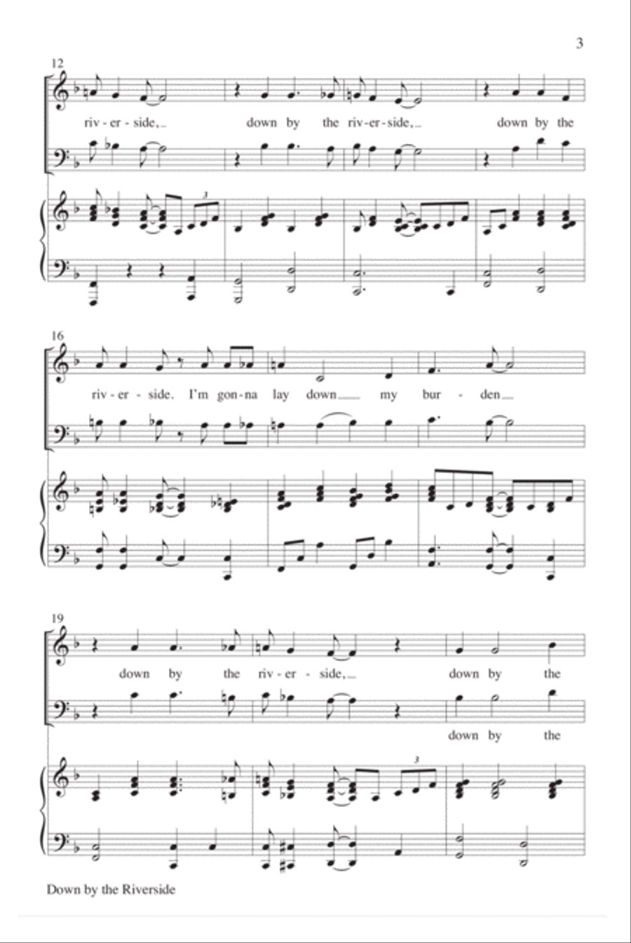 Down by the Riverside with Standing in the Need of Prayer 4-Part scores gallery preview page 3