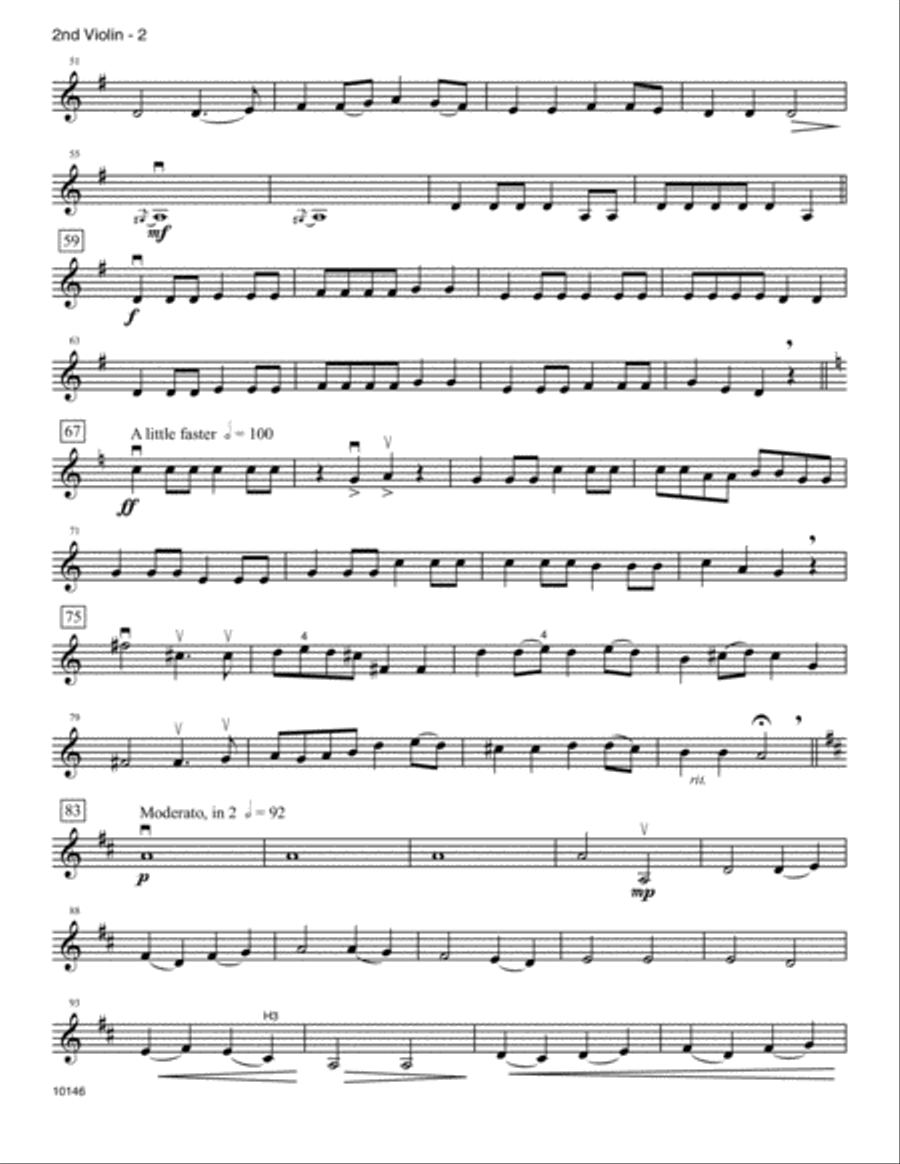 Simple Gifts - 2nd Violin Violin scores gallery preview page 2