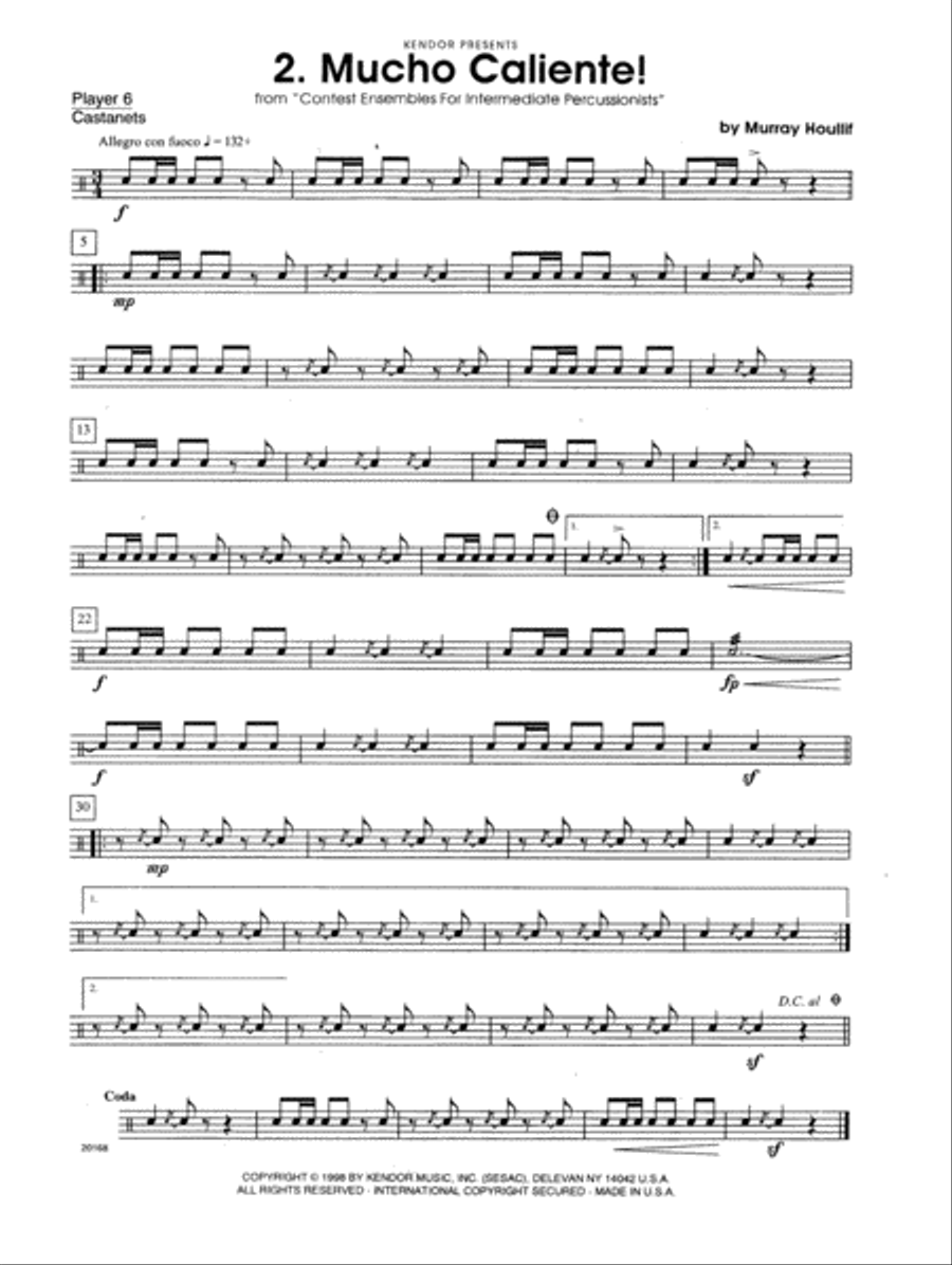 Contest Ensembles For Intermediate Percussionists - Percussion 6 Percussion scores gallery preview page 1