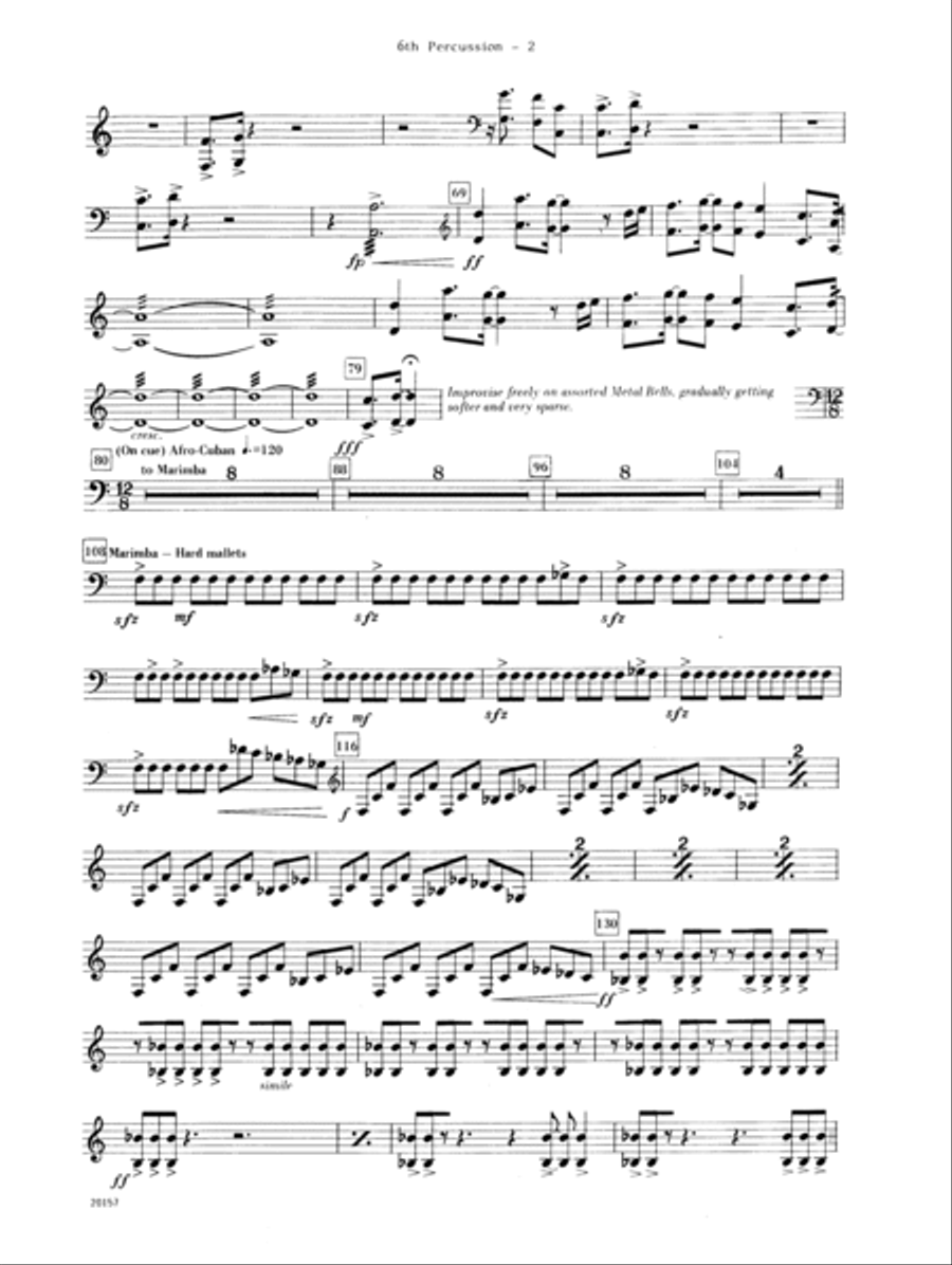 Suite For Solo Drum Set & Percussion Ensemble - Percussion 6 Drum Set scores gallery preview page 2
