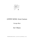 GYPSY SONG from Carmen for 5 flutes - BIZET