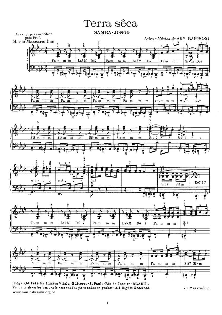 Terra seca (acordeão) Terra seca (acordeão) Accordion scores gallery preview page 3