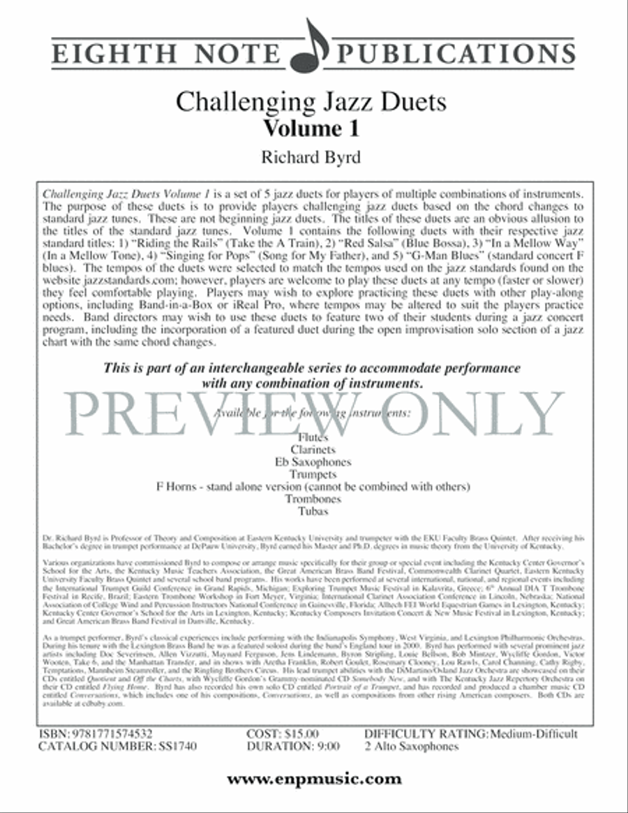 Challenging Jazz Duets, Volume 1 Small Ensemble scores gallery preview page 2