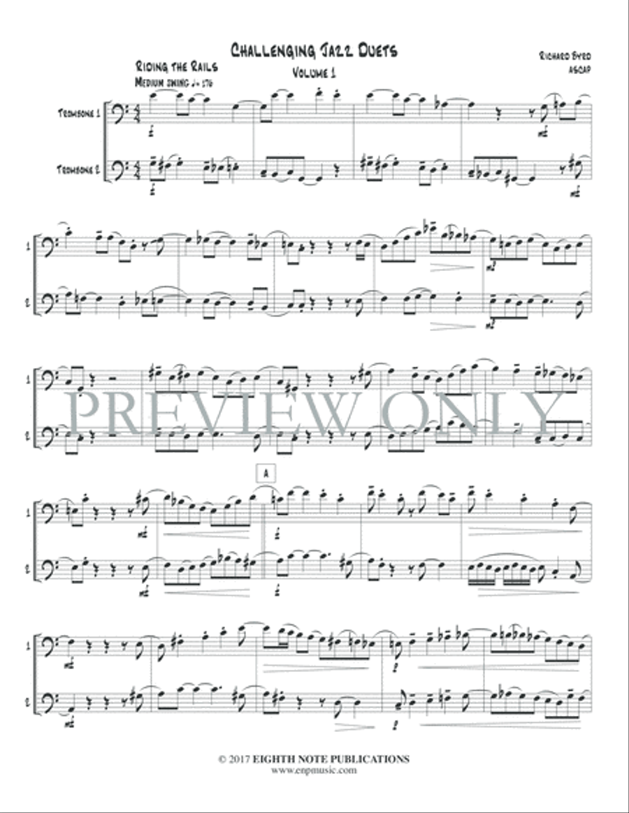 Challenging Jazz Duets, Volume 1 Trombone Duet scores gallery preview page 3