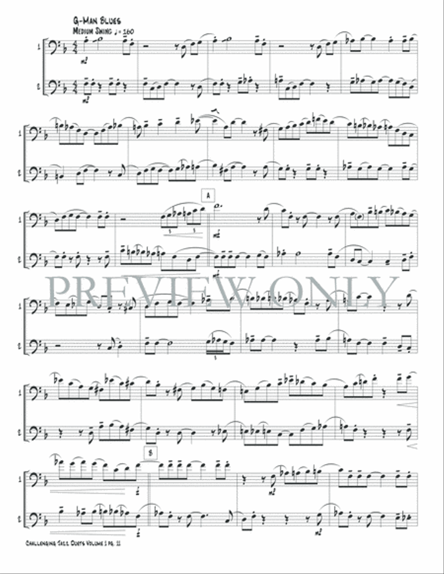 Challenging Jazz Duets, Volume 1 Trombone Duet scores gallery preview page 13