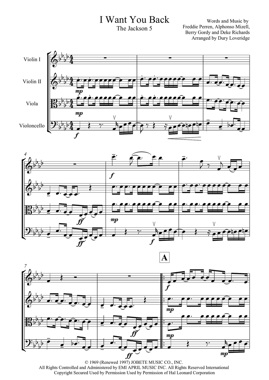 I Want You Back I Want You Back String Quartet scores gallery preview page 2