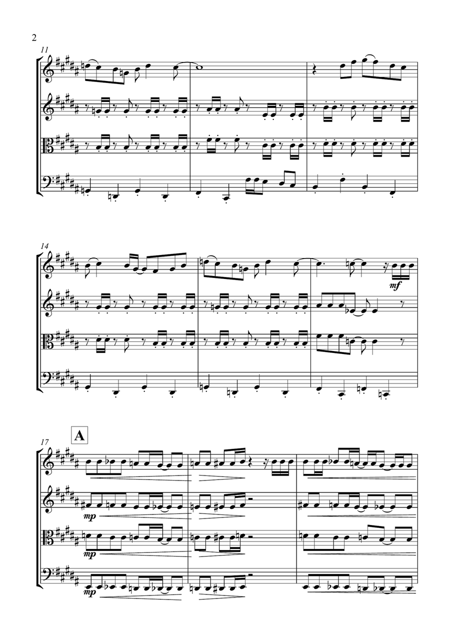 Sir Duke Sir Duke String Quartet scores gallery preview page 3