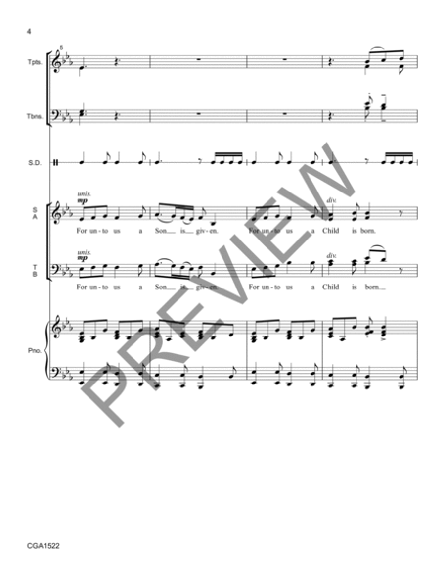 For Unto Us Conductor Score + Reproducible Instrumental Parts Reproducible Packs scores gallery preview page 3