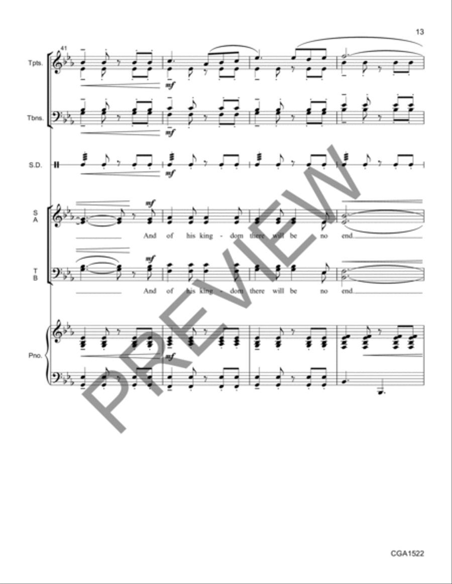 For Unto Us Conductor Score + Reproducible Instrumental Parts Reproducible Packs scores gallery preview page 12