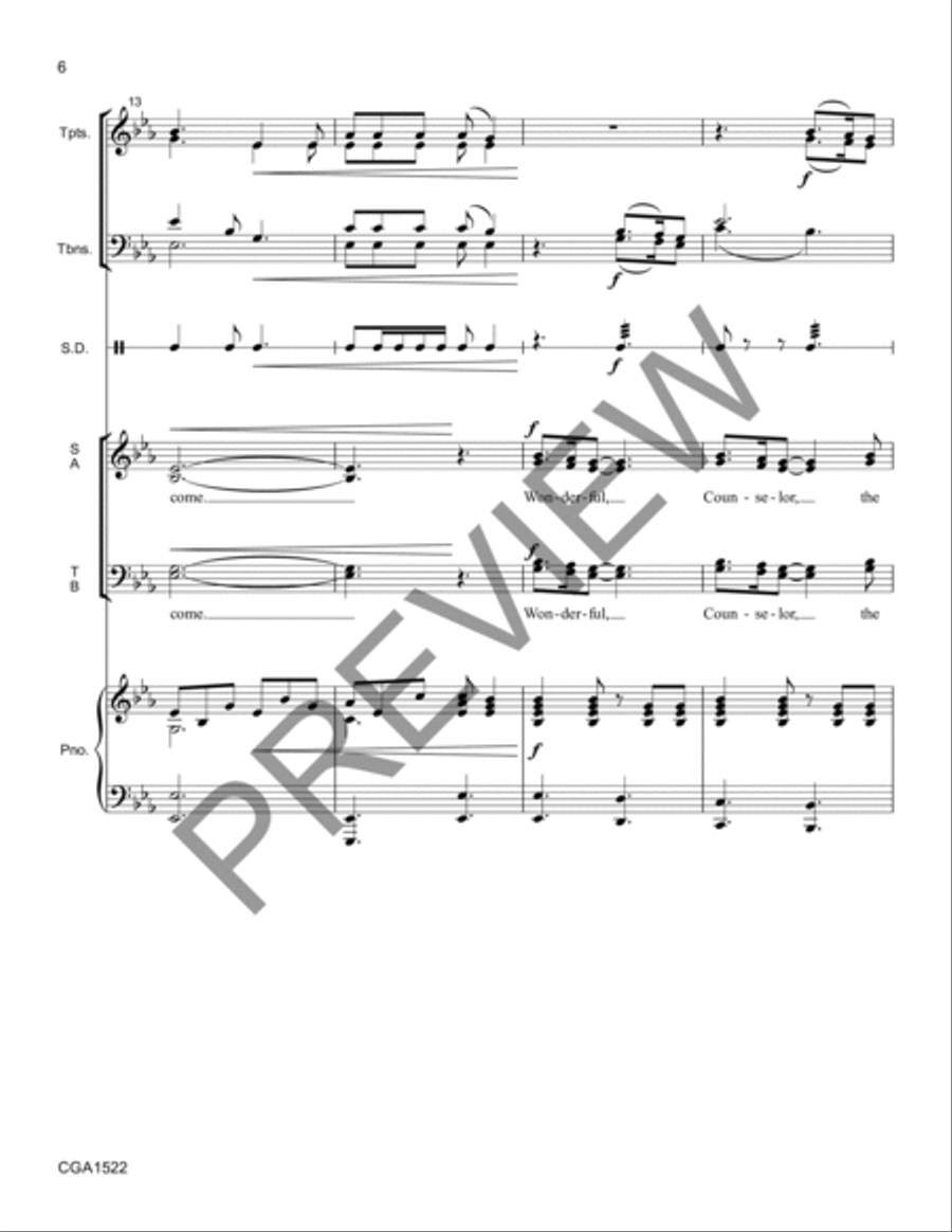For Unto Us Conductor Score + Reproducible Instrumental Parts Reproducible Packs scores gallery preview page 5